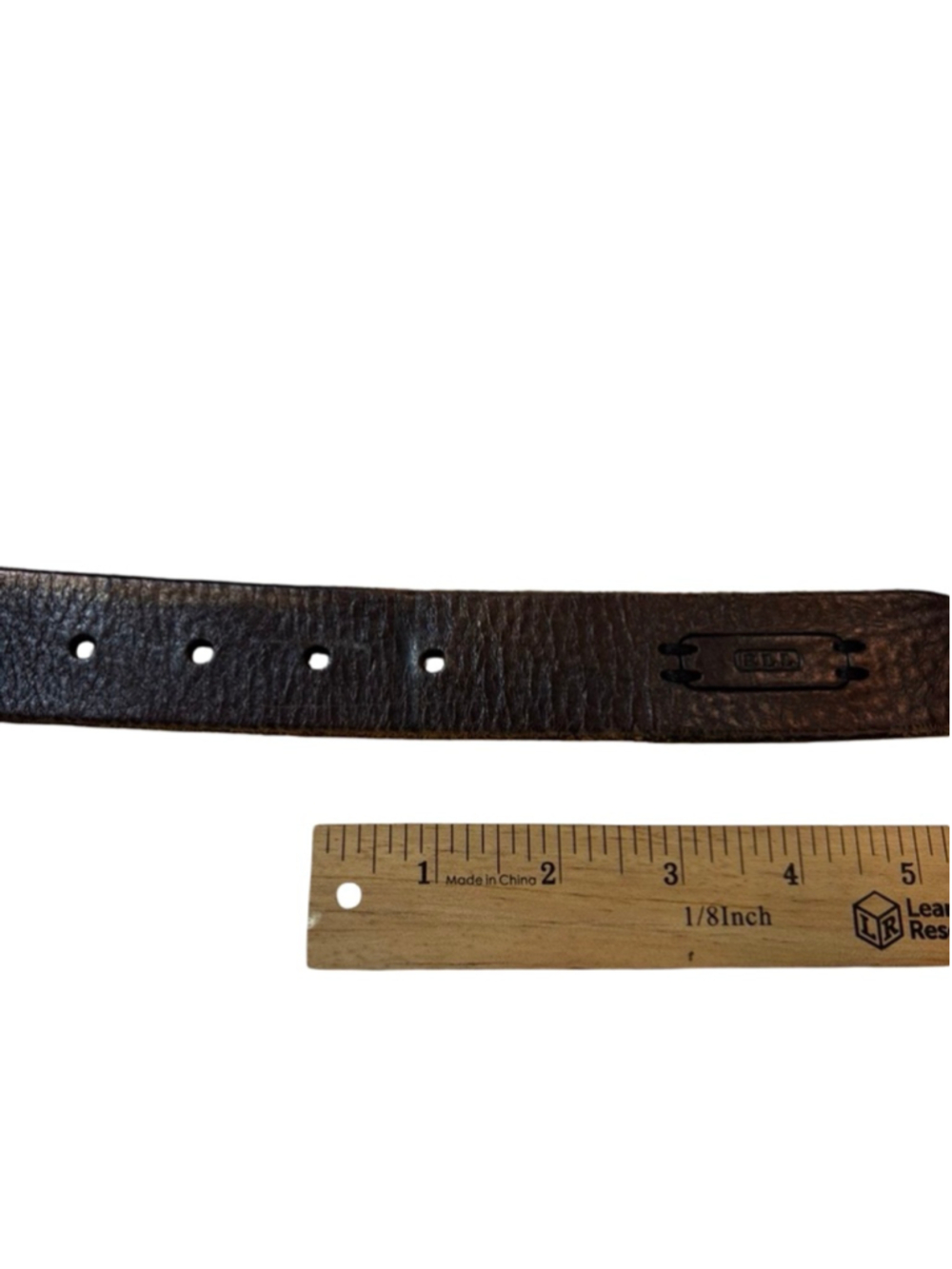 Lauren Ralph Lauren Brown Genuine Leather Skinny Belt Antiqued Hardware Size S - Picture 4 of 5